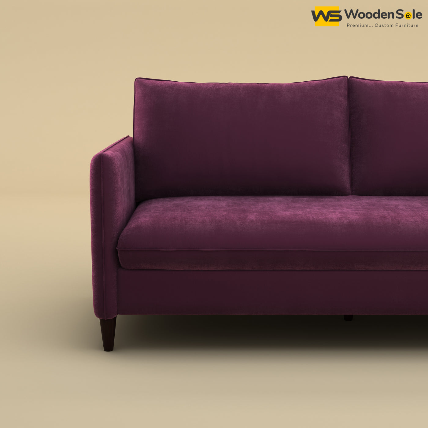 Citron 3 Seater Fabric Sofa (Velvet, Dark Purple)