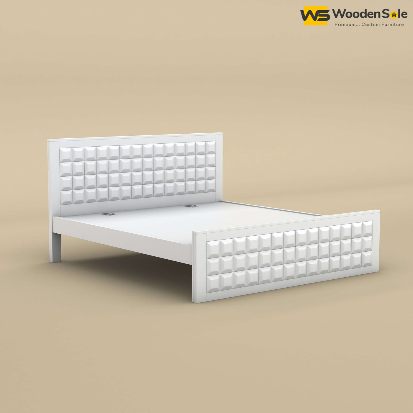 Diamond Without Storage Bed (White Finish)