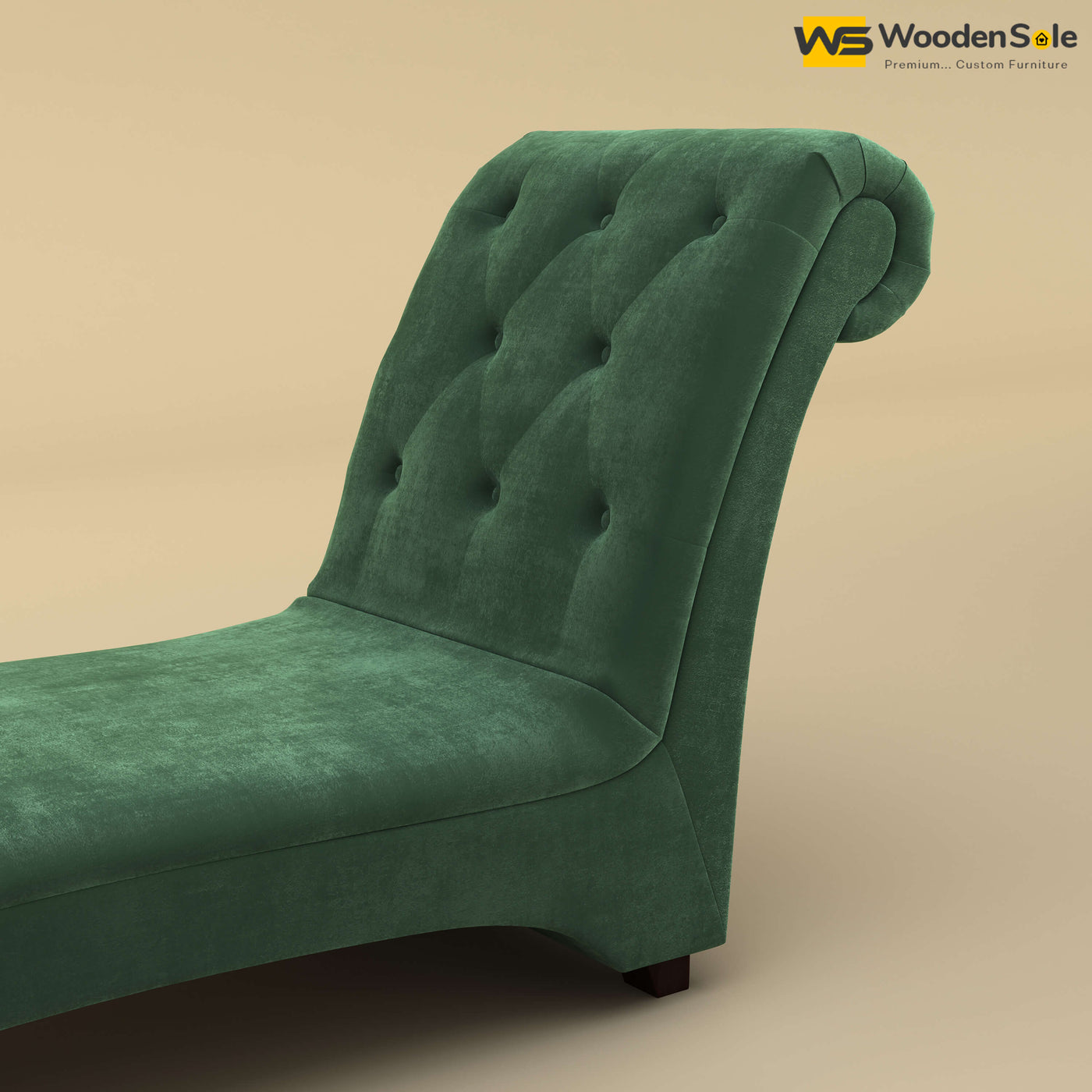 Turkish Chaise Lounge (Velvet, Forest Green)