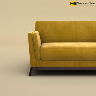 Bruno 2 Seater Sofa (Velvet, Mustard Yellow)