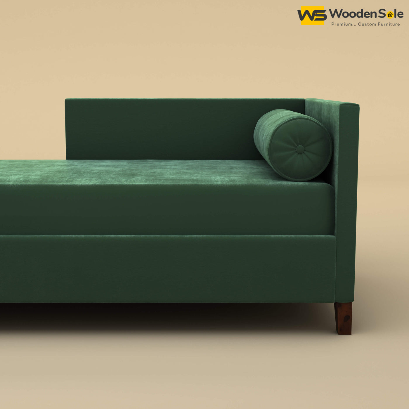 Daina Chaise Lounge (Velvet, Forest Green)