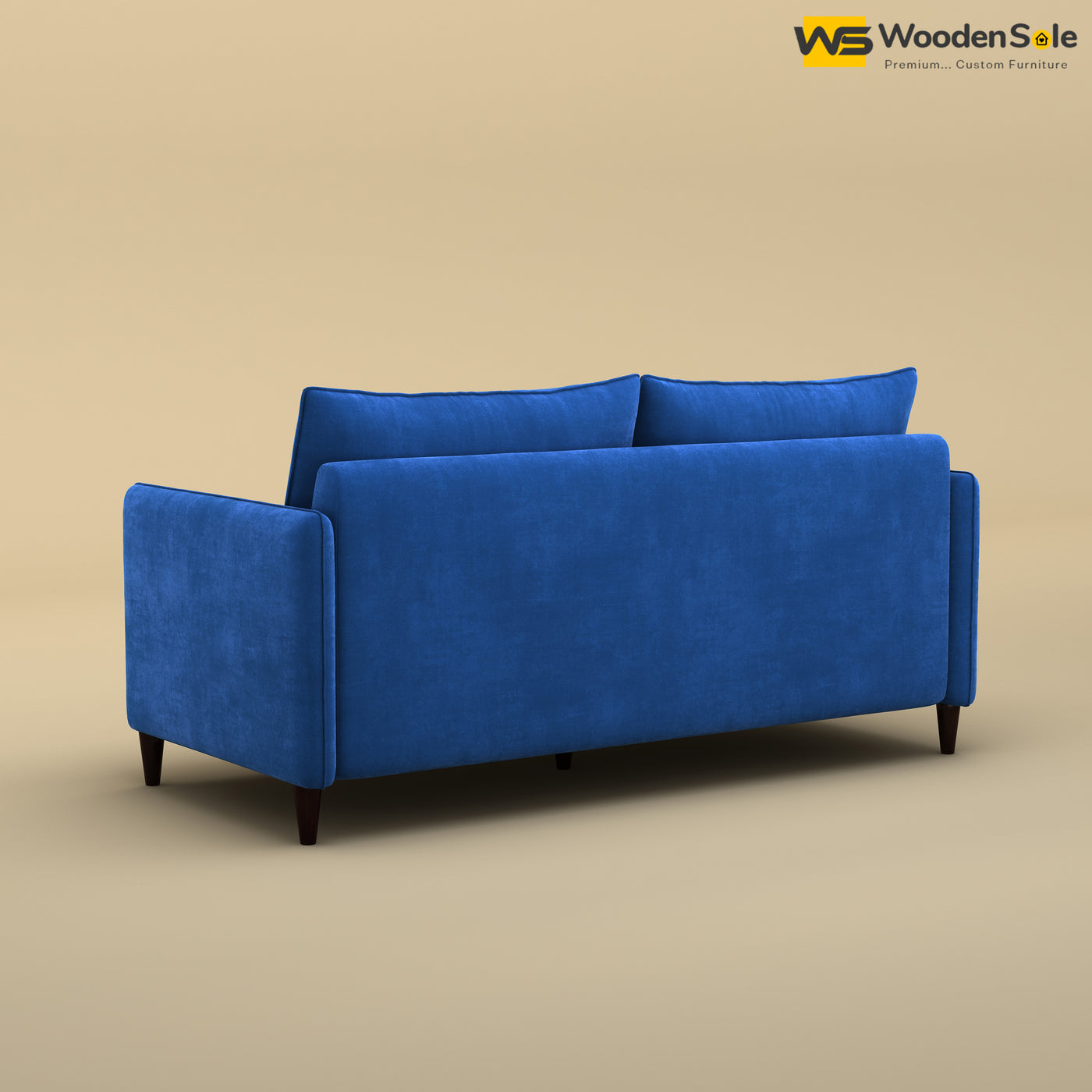 Citron 3 Seater Fabric Sofa (Velvet, Royal Blue)