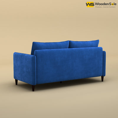 Citron 3 Seater Fabric Sofa (Velvet, Royal Blue)