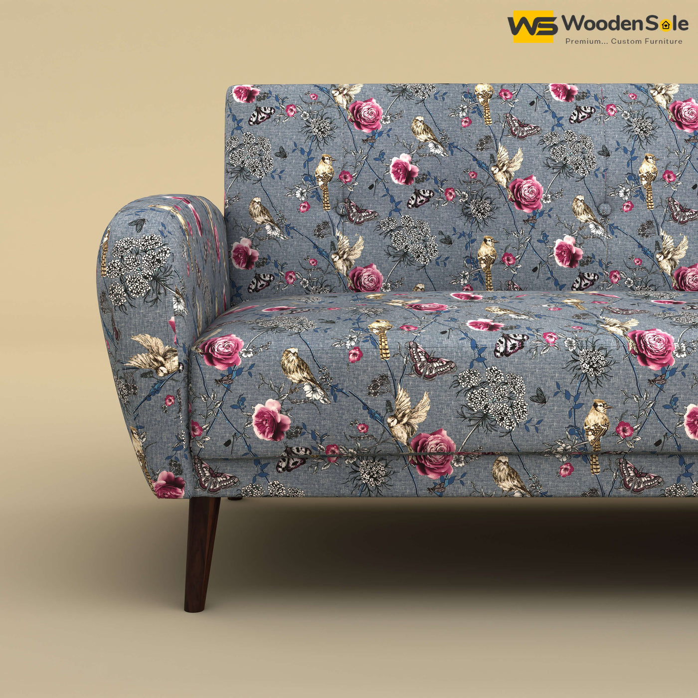 Daisy L Shape Sofa (Cotton, Floral Printed)