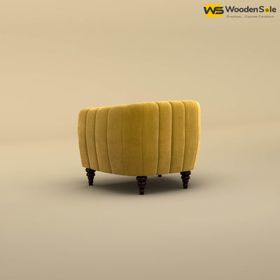 Amaya Single Seater Fabric Sofa (Velvet, Mustard Yellow)