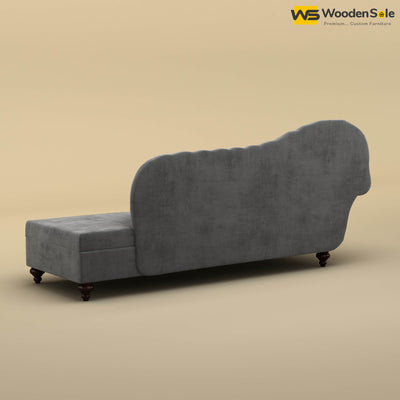 Royal Chaise Lounge (Velvet, Charcoal Gray)