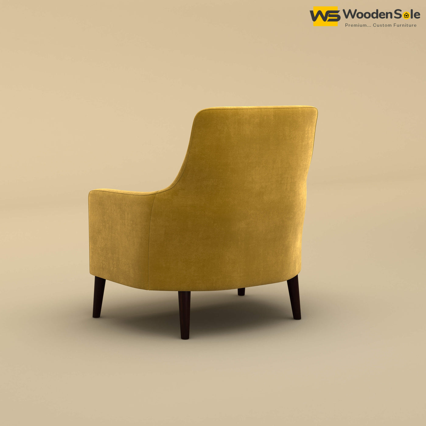 Rubik Lounge Chair (Velvet, Mustard Yellow)