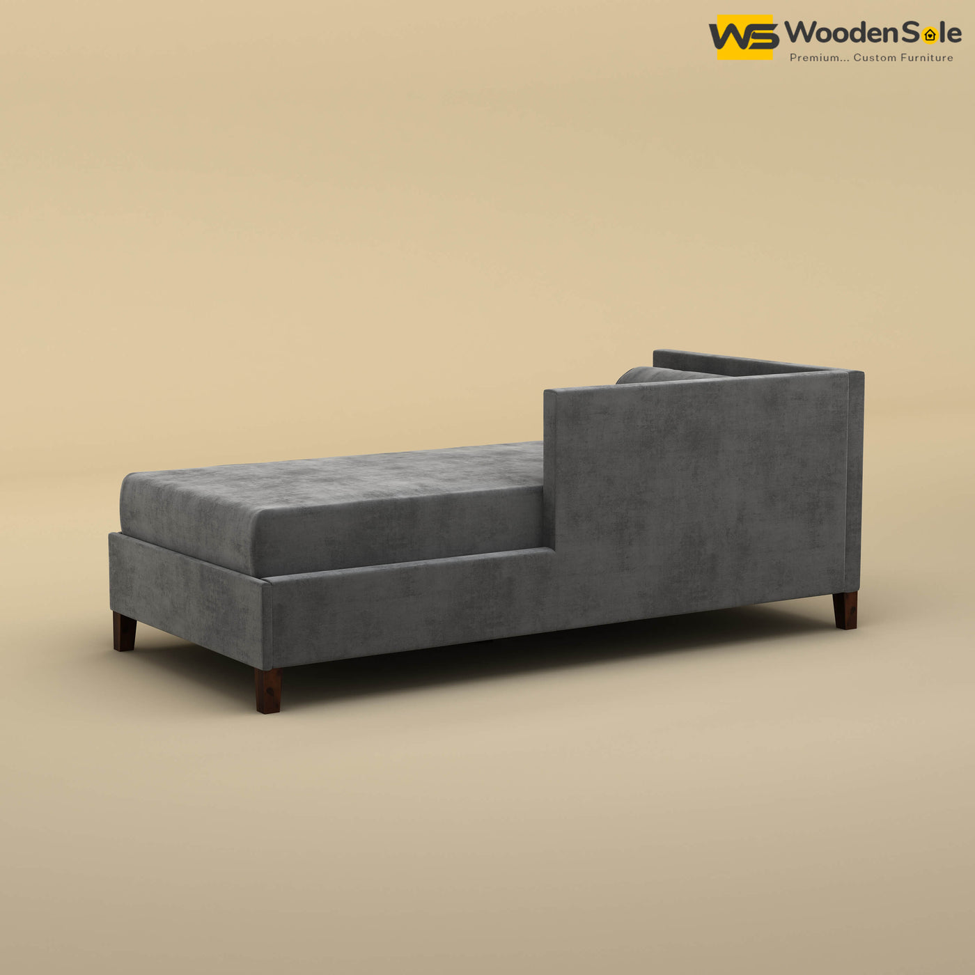 Daina Chaise Lounge (Velvet, Charcoal Gray)