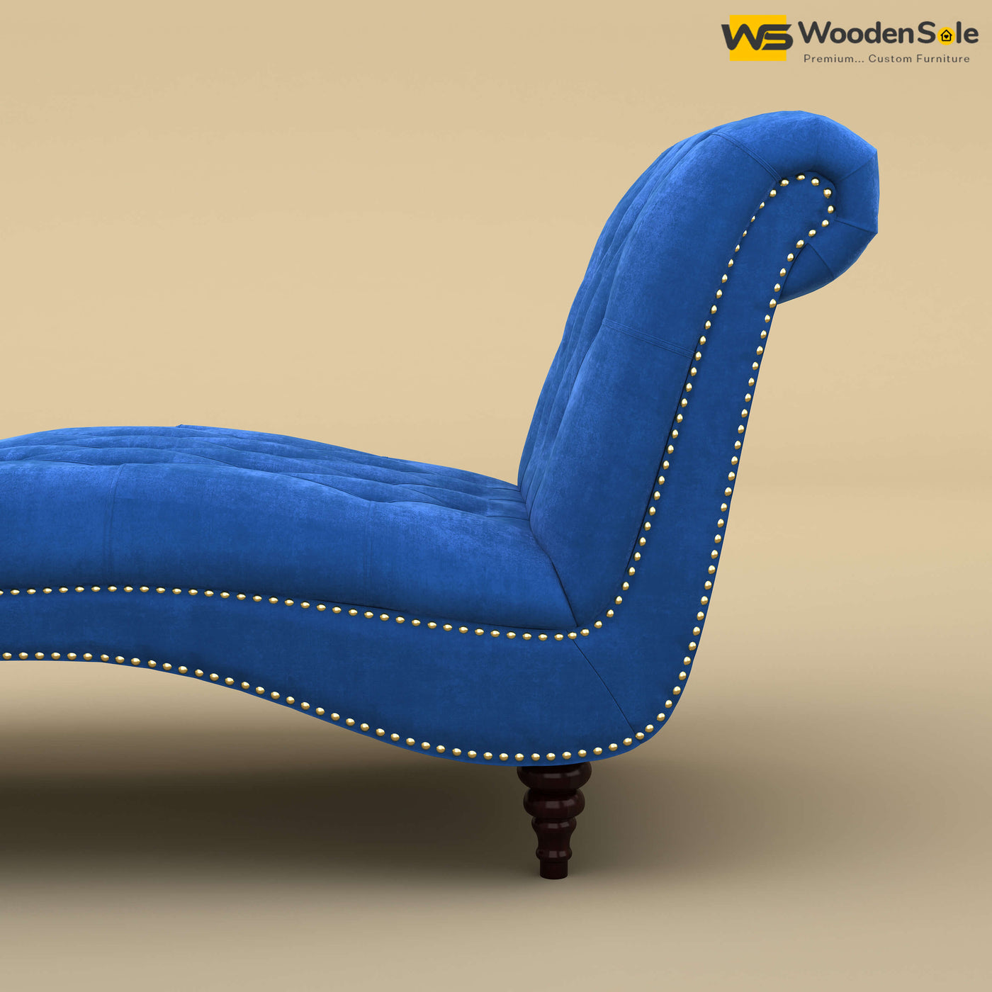 Toronto Chaise Lounge (Velvet, Royal Blue)