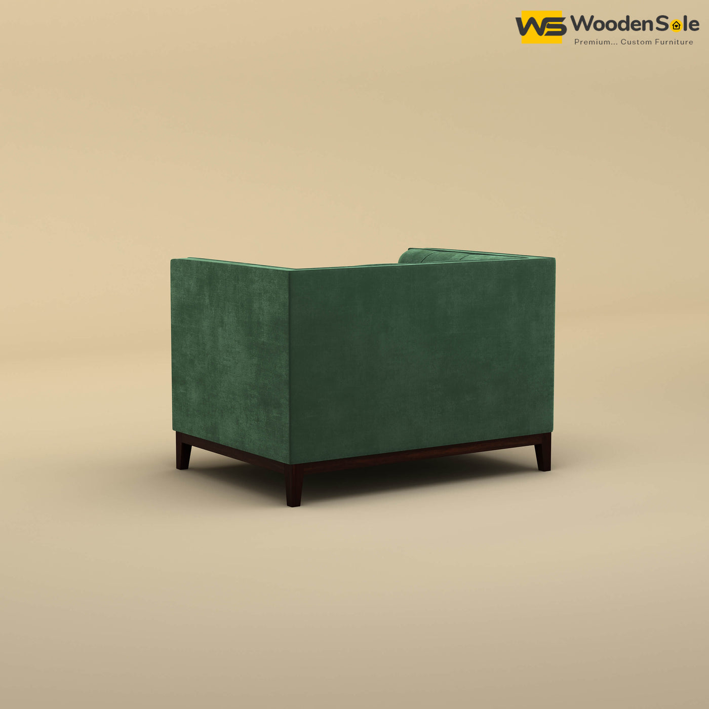 Loren One Seater Fabric Sofa (Velvet, Forest Green)