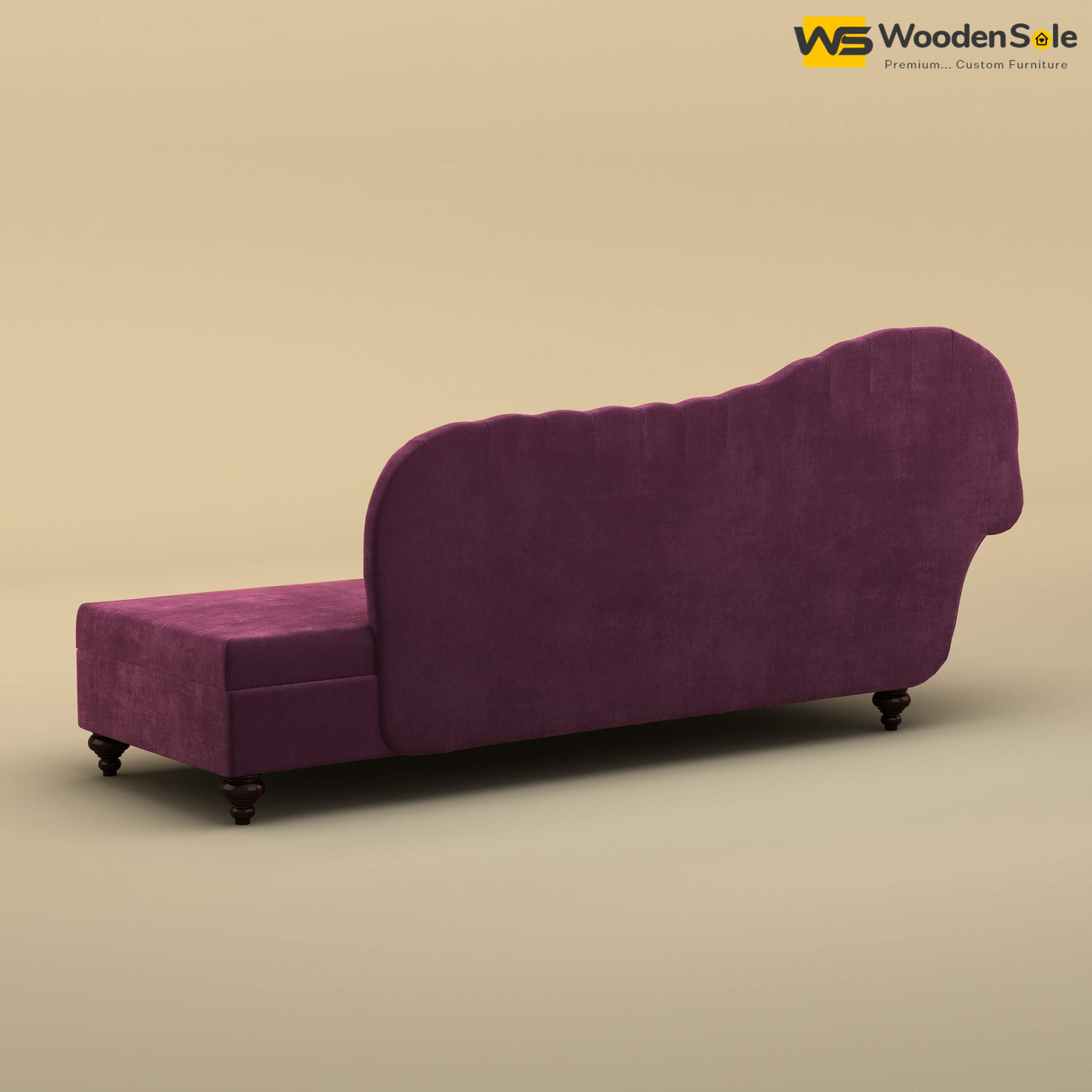 Royal Chaise Lounge (Velvet, Dark Purple)