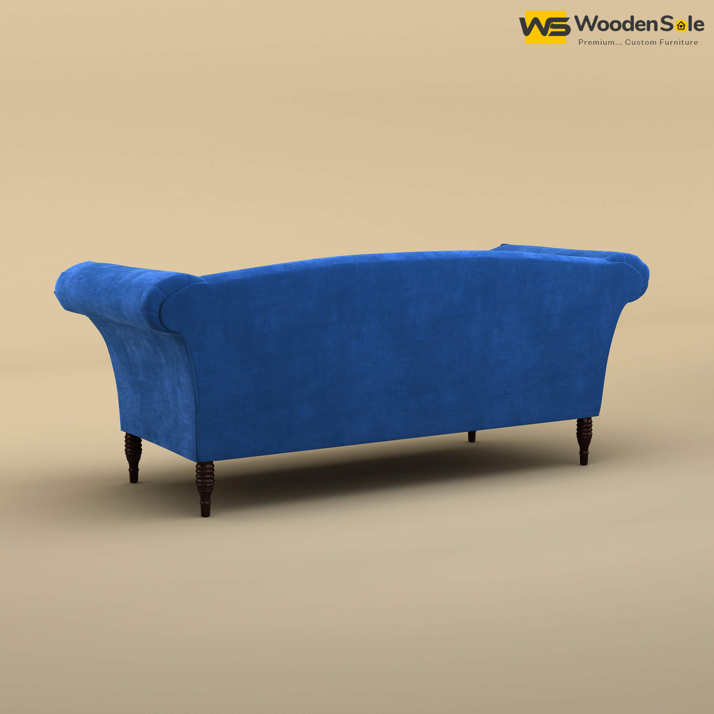 Leo Chaise Lounge (Velvet, Royal Blue)