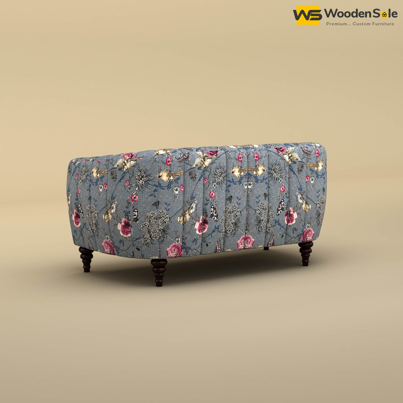 Amaya Two Seater Fabric Sofa (Cotton, Floral Printed)