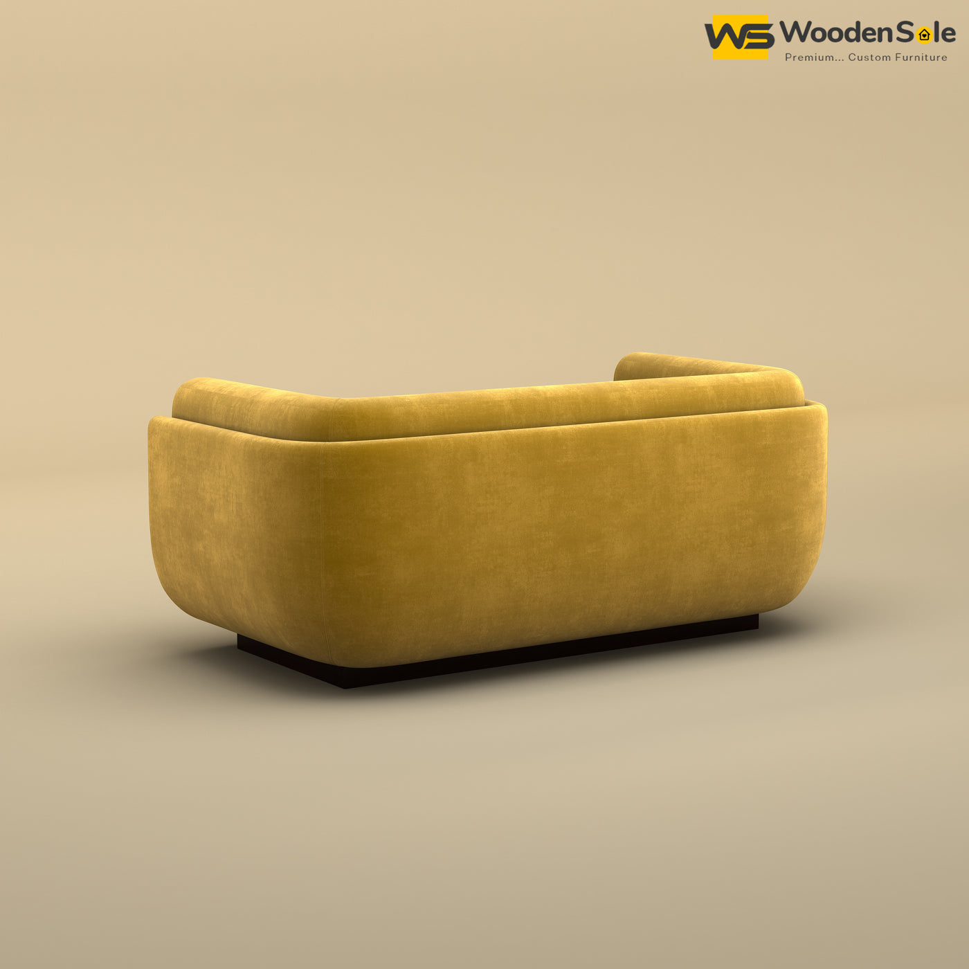 Vedant Two Seater Sofa (Velvet, Mustard Yellow)