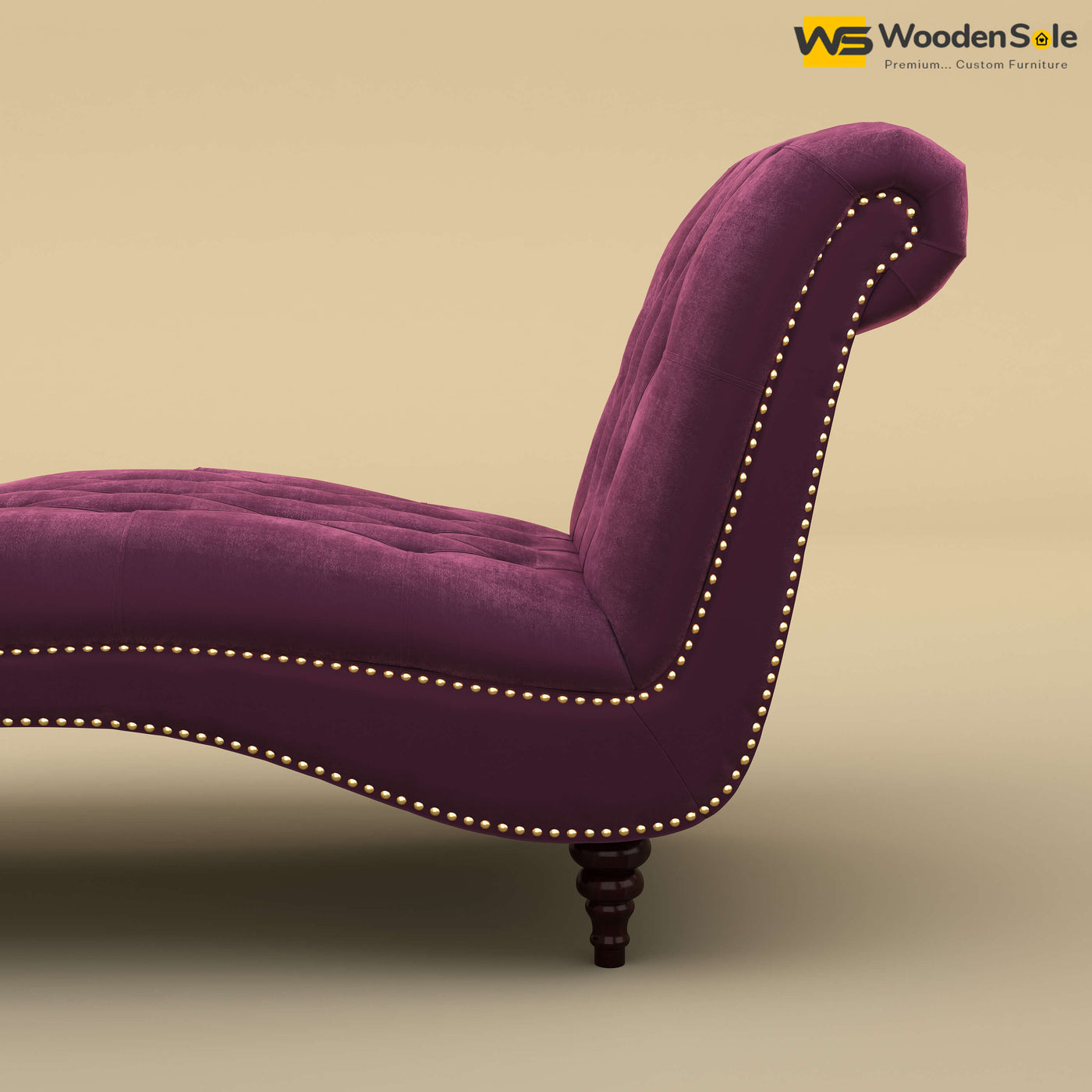 Toronto Chaise Lounge (Velvet, Dark Purple)