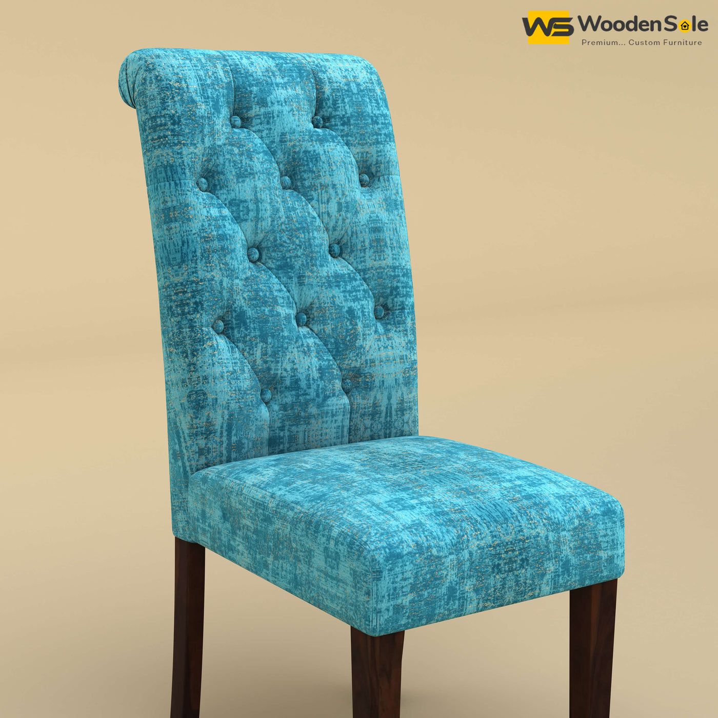 Elliot Dining Chair (Cotton, Teal Blue)