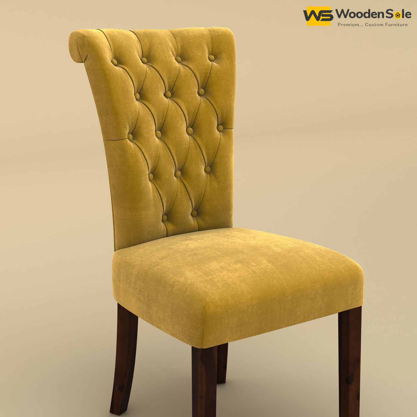 Kia Dining Chair (Velvet, Mustard Yellow)