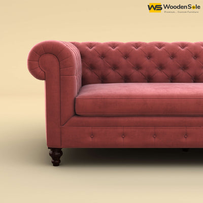 Maharaja L Shaped Sofa (Velvet, Pink)