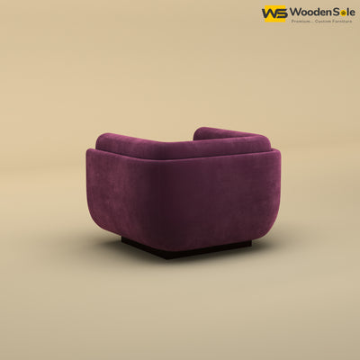 Vedant 1 Seater Fabric Sofa (Velvet, Dark Purple)