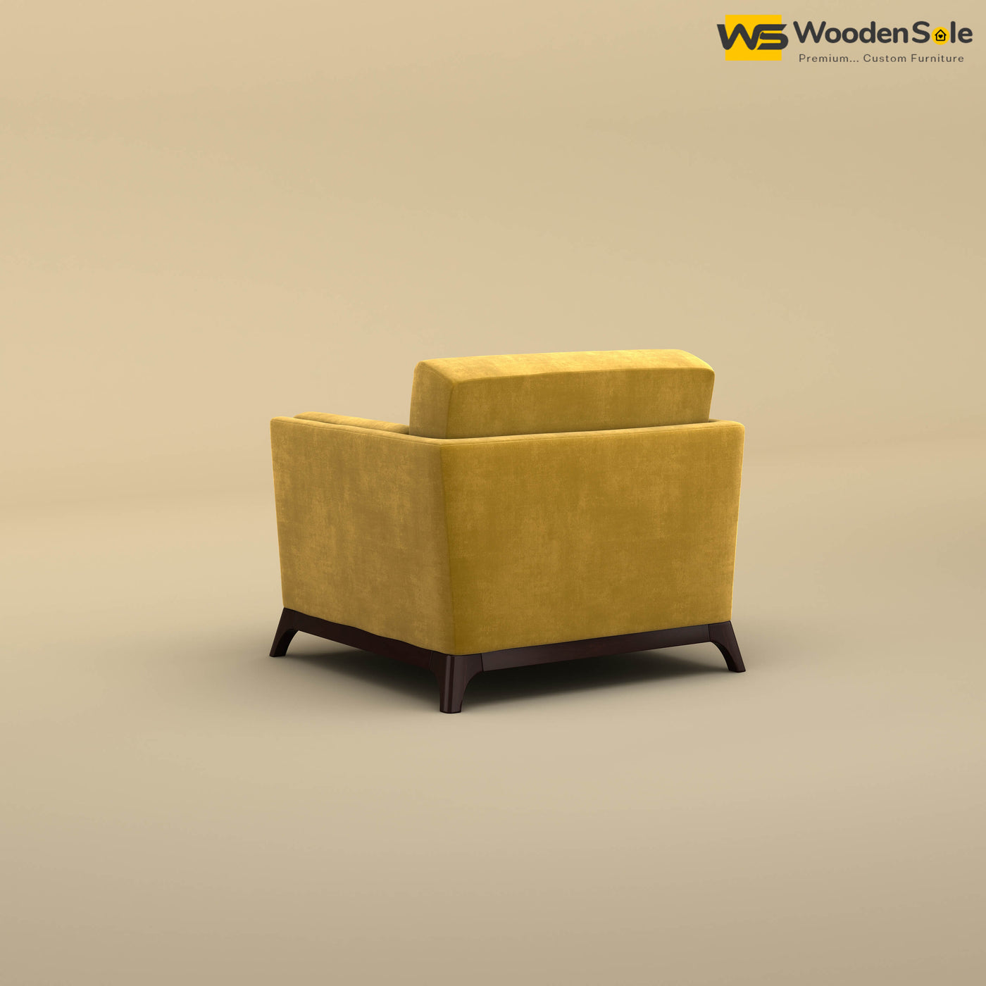 Bruno 1 Seater Sofa (Velvet, Mustard Yellow)