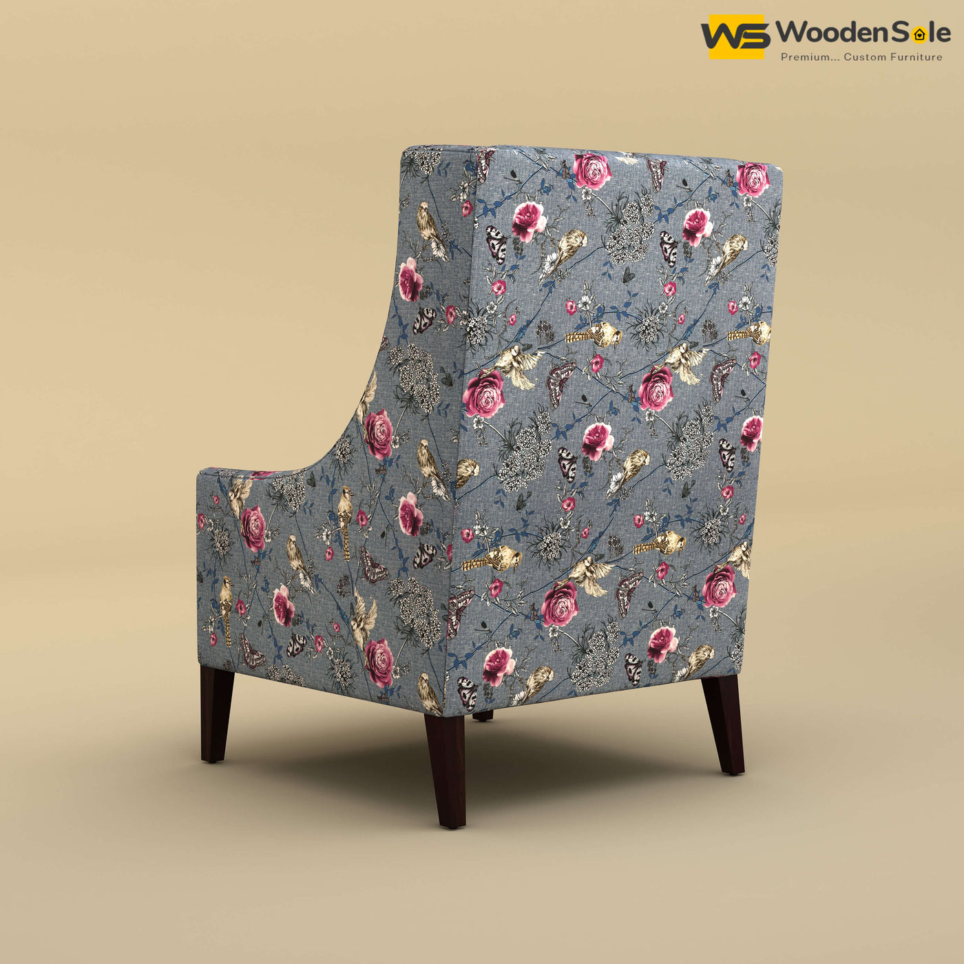 Bonito High Back Lounge Chair (Cotton, Floral Printed)