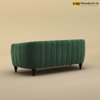 Amaya Three Seater Fabric Sofa (Velvet, Forest Green)