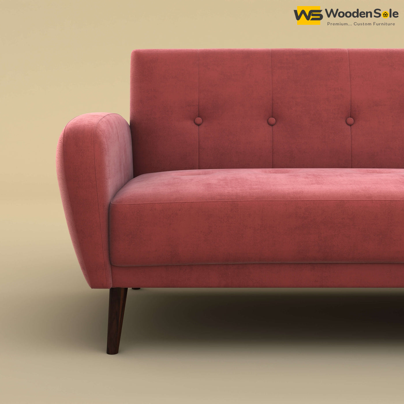 Daisy L Shape Sofa (Velvet, Pink)