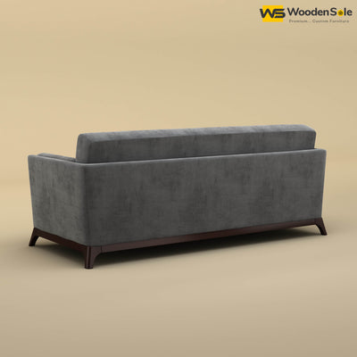 Bruno 3 Seater Sofa (Velvet, Charcoal Gray)