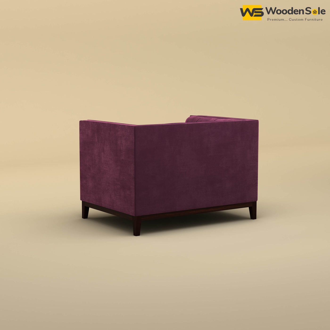 Loren One Seater Fabric Sofa (Velvet, Dark Purple)