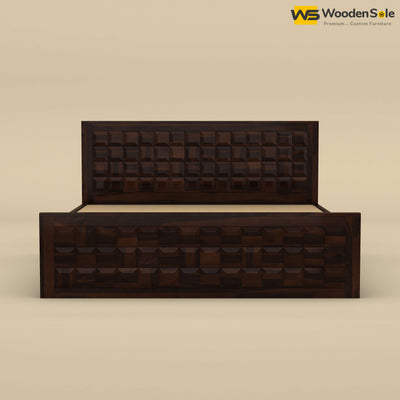 Diamond Hydraulic Storage Bed (Walnut Finish)