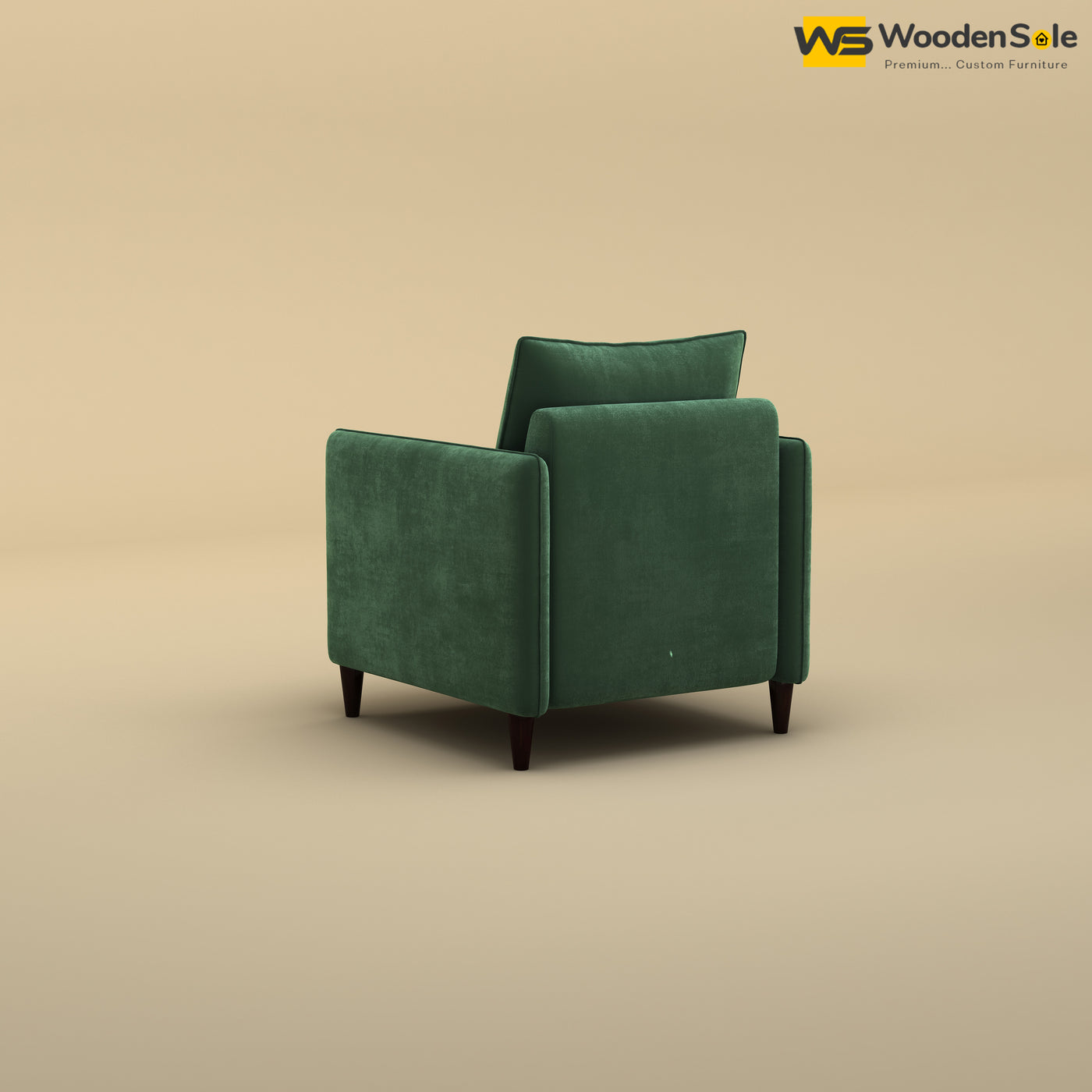 Citron 1 Seater Fabric Sofa (Velvet, Forest Green)