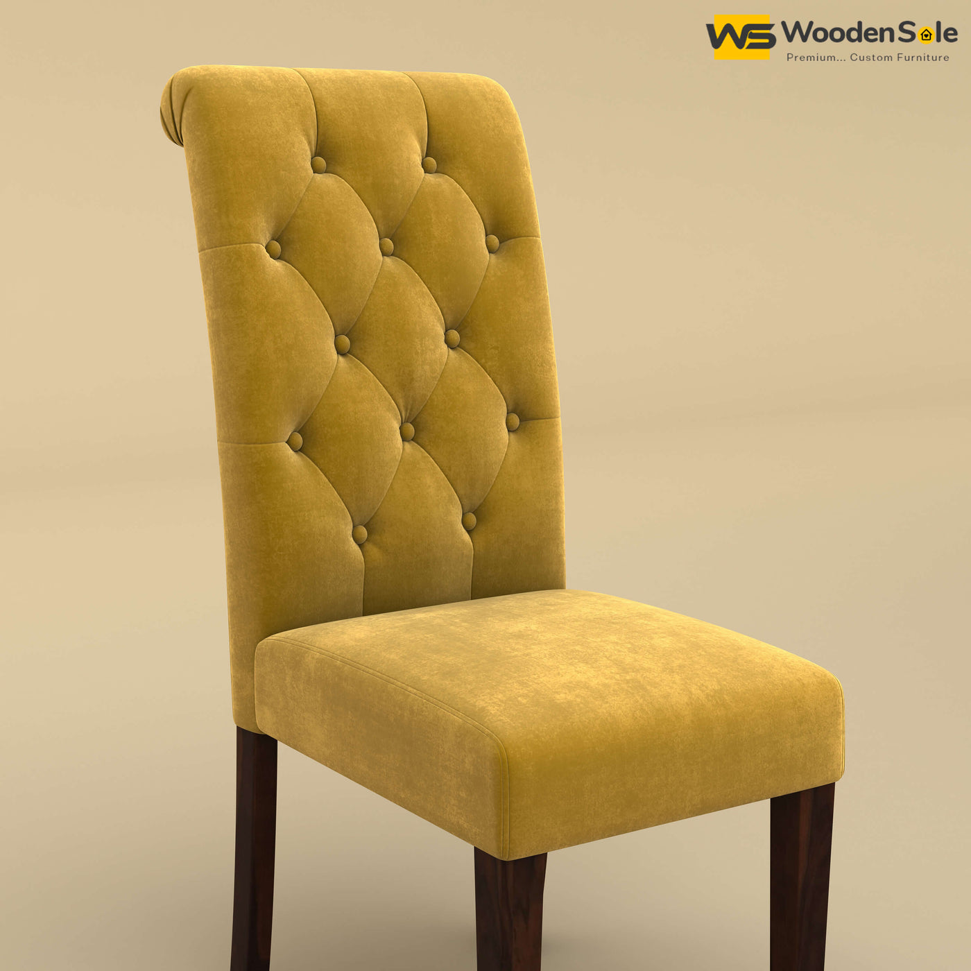 Elliot Dining Chair (Velvet, Mustard Yellow)