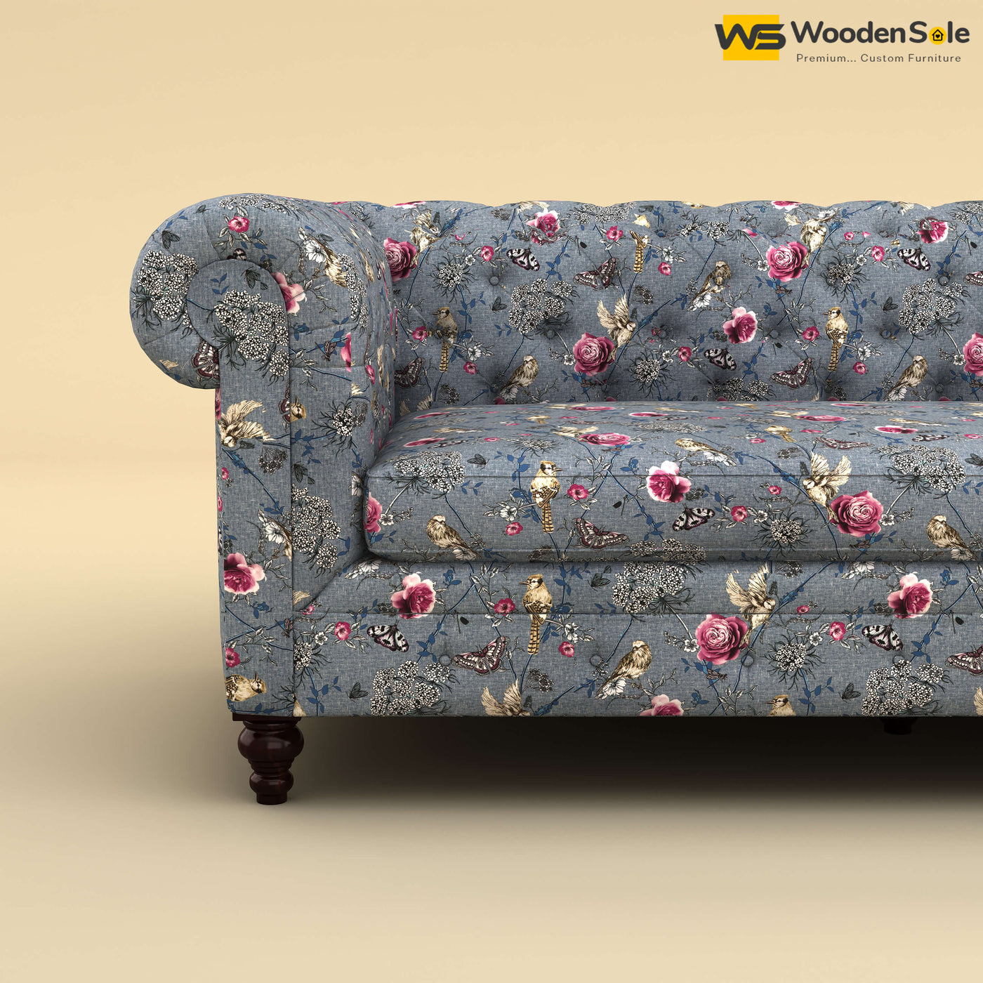 Maharaja L Shaped Sofa (Cotton, Floral Printed)