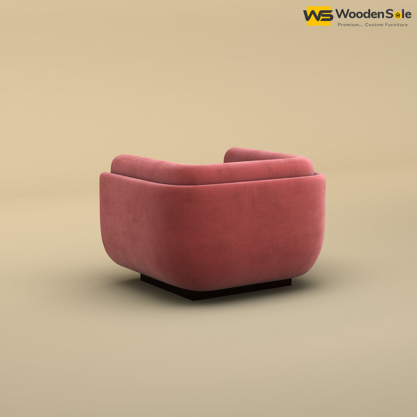 Vedant 1 Seater Fabric Sofa (Velvet, Pink)