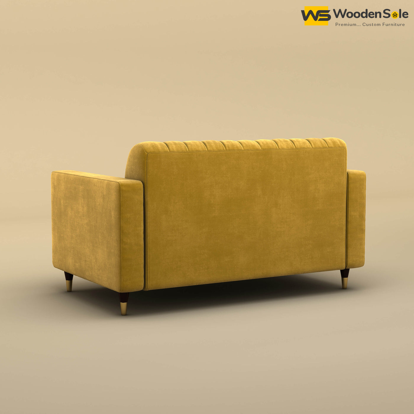 Sashwat Loveseat (Velvet, Mustard Yellow)