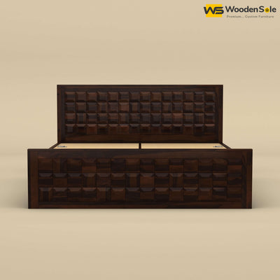 Diamond Box Storage Bed (Walnut Finish)