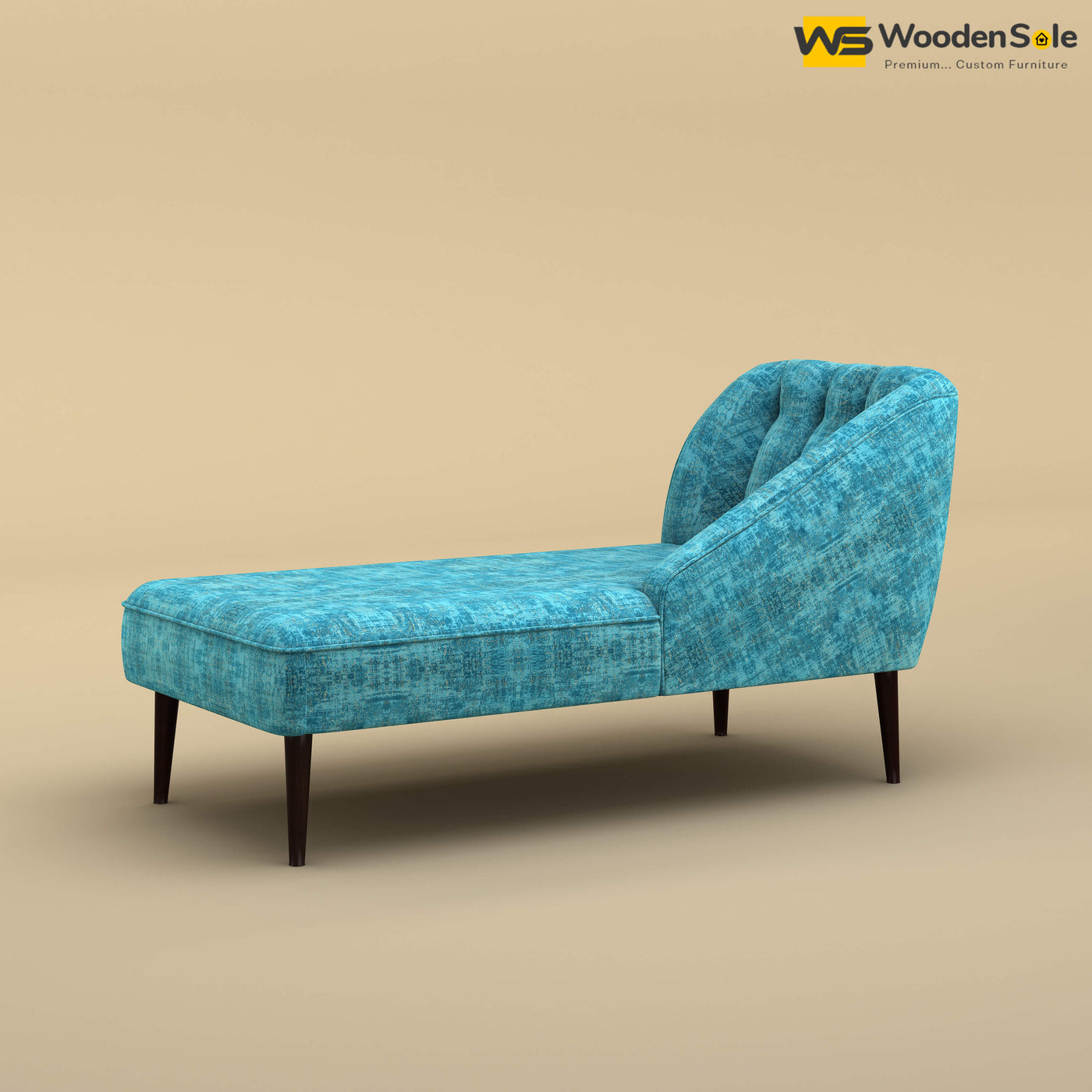 Perla Chaise Lounge (Cotton, Teal Blue)