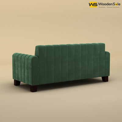 Furo 3 Seater Fabric Sofa (Velvet, Forest Green)