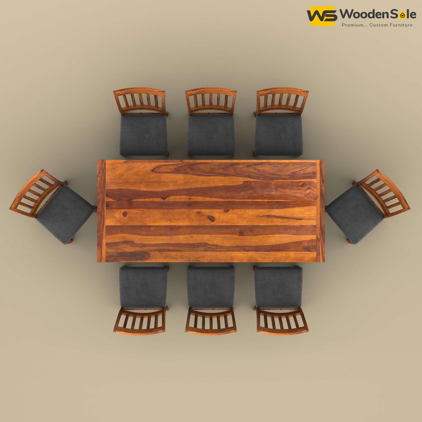 Martha 8 Seater Dining Table Set (Honey Finish)