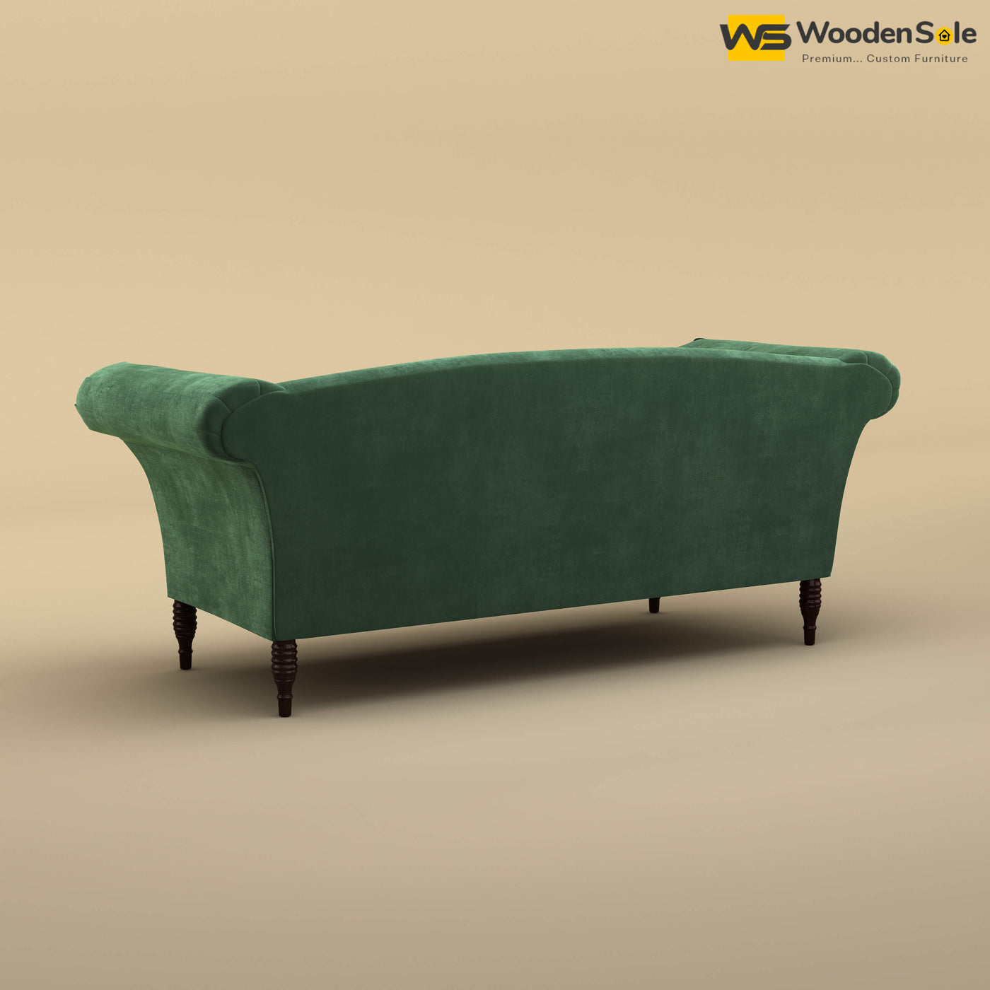 Leo Chaise Lounge (Velvet, Forest Green)