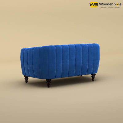 Amaya Two Seater Fabric Sofa (Velvet, Royal Blue)