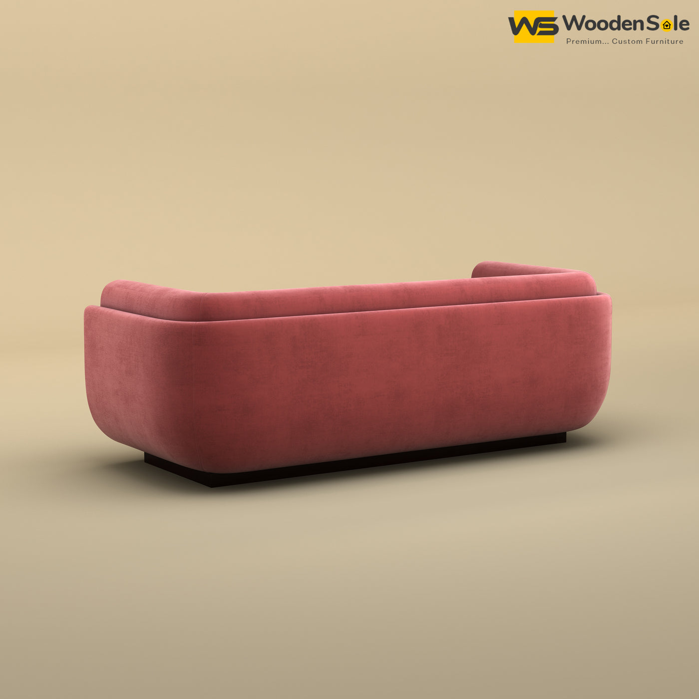 Vedant Three Seater Sofa (Velvet, Pink)