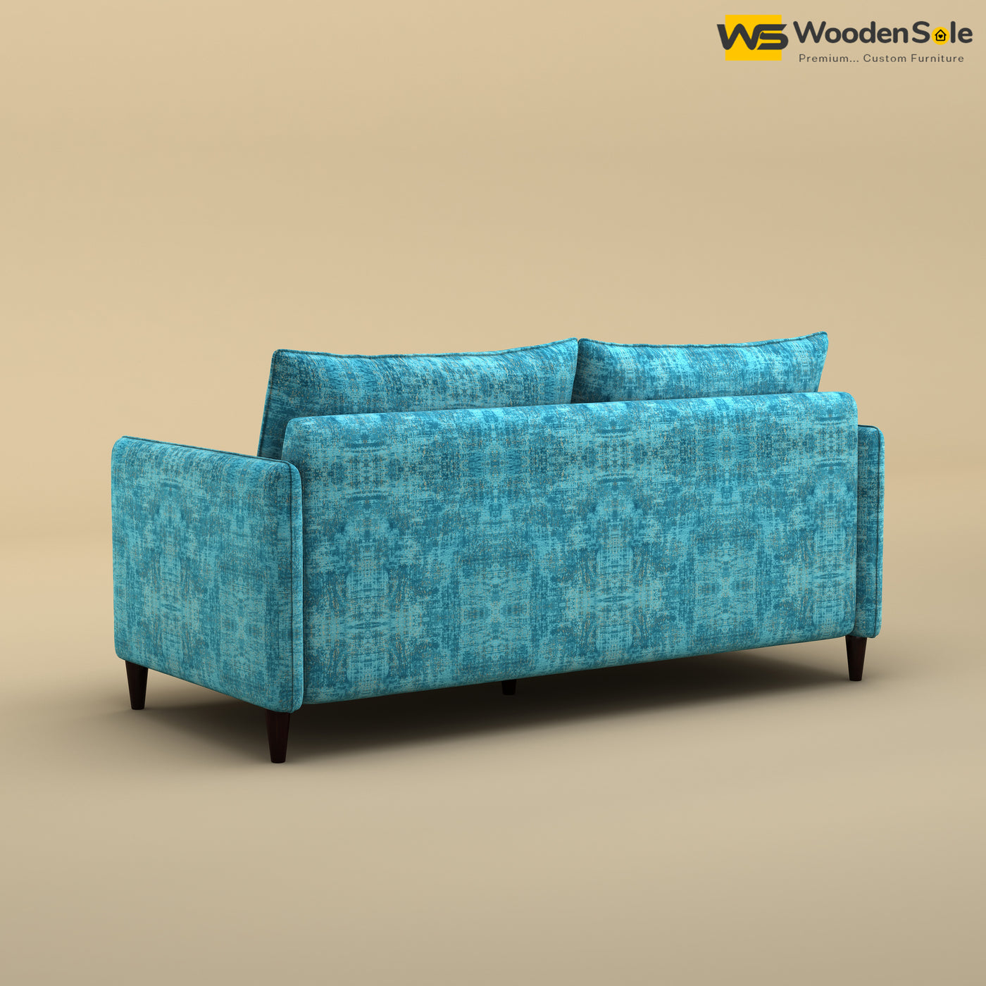 Citron 3 Seater Fabric Sofa (Cotton, Teal Blue)