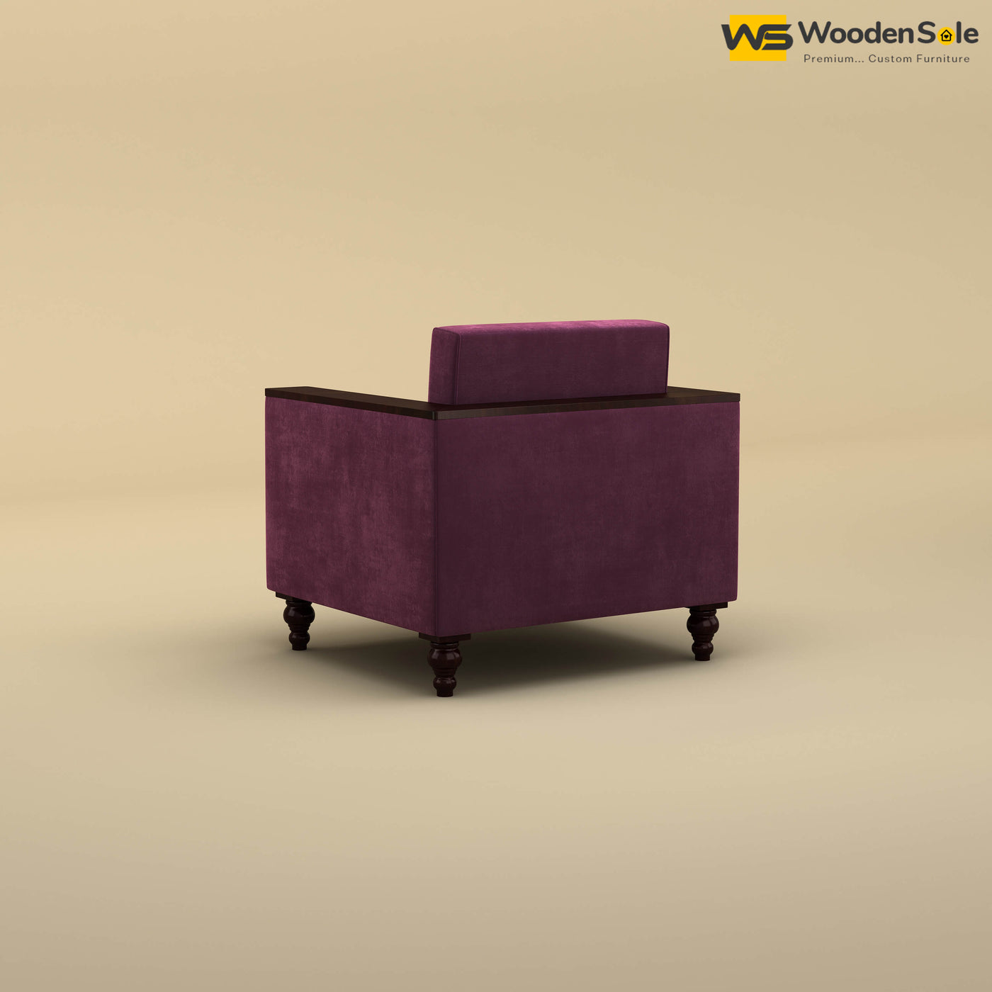 Tivoli 1 Seater Fabric Sofa (Velvet, Dark Purple)
