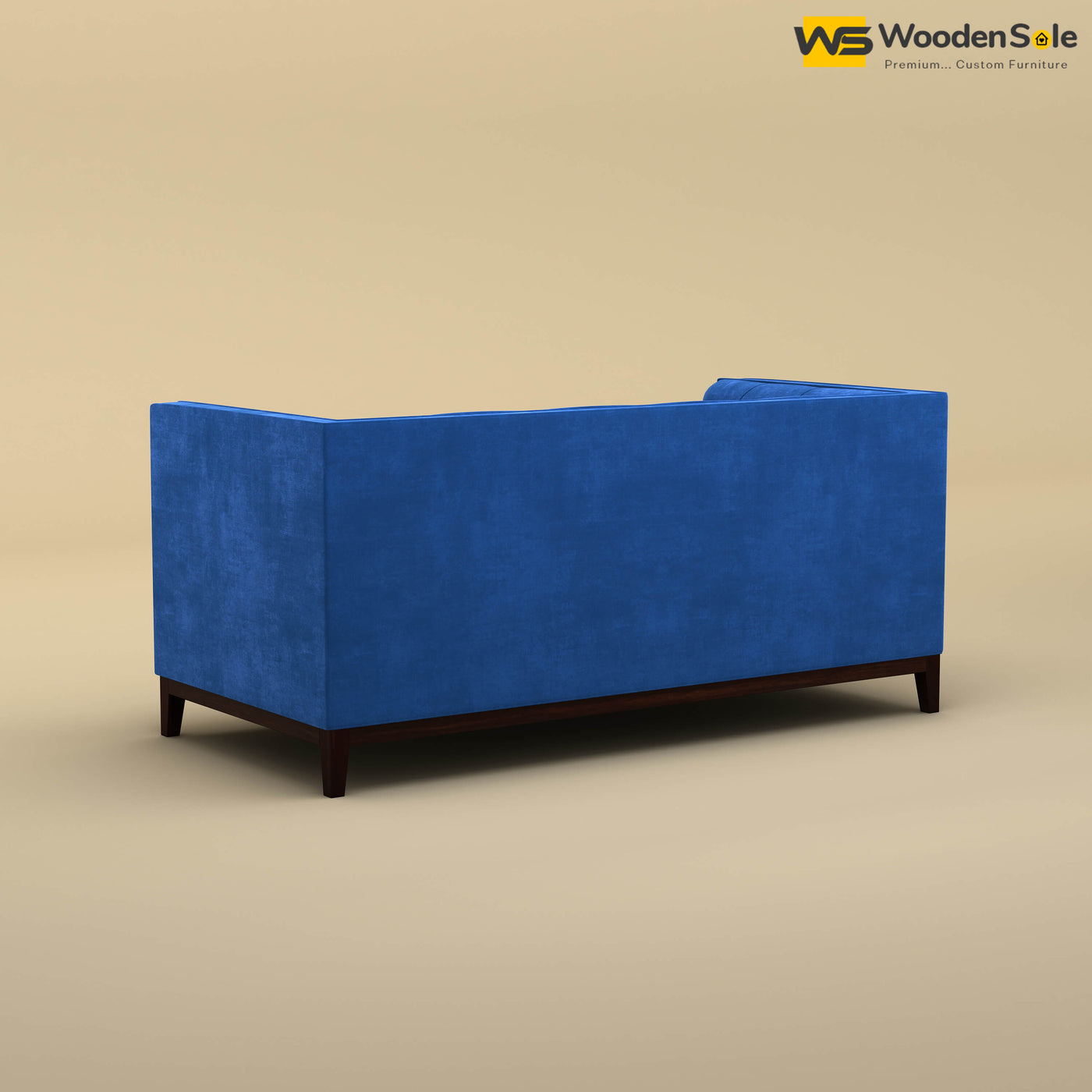 Loren Two Seater Fabric Sofa (Velvet, Royal Blue)