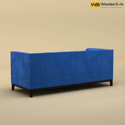 Loren Three Seater Fabric Sofa (Velvet, Royal Blue)