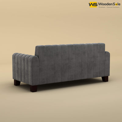 Furo 3 Seater Fabric Sofa (Velvet, Charcoal Gray)