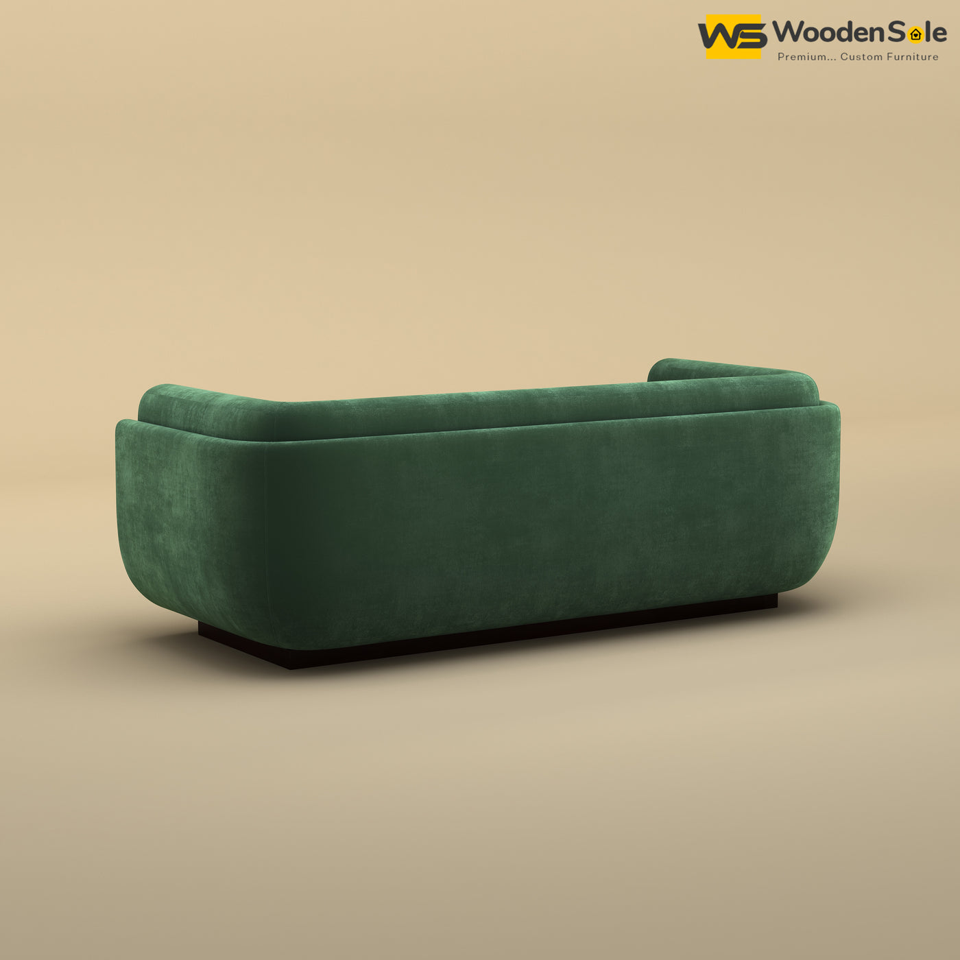 Vedant Three Seater Sofa (Velvet, Forest Green)