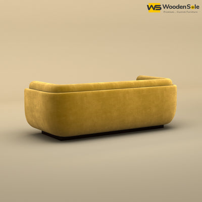 Vedant Three Seater Sofa (Velvet, Mustard Yellow)