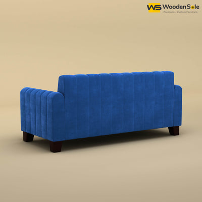 Furo 3 Seater Fabric Sofa (Velvet, Royal Blue)
